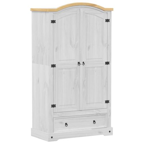 Armoire De Rangement - Armoire De Chambre Blanc 102x52x186 Cm Bois De Pin Massif