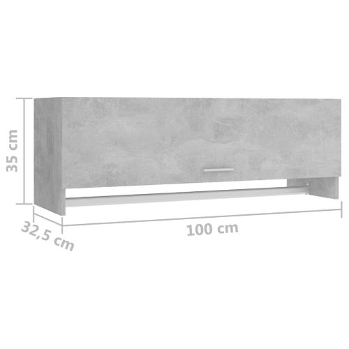 Armoire De Rangement - Armoire De Chambre Gris Béton 100x32,5x35 Cm Bois D'ingénierie