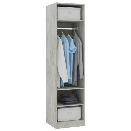 Armoire De Rangement - Armoire De Chambre Gris Béton 50x50x200 Cm Bois D'ingénierie