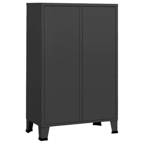 Armoire De Rangement - Armoire De Chambre Industrielle Anthracite 67x35x107 Cm Acier