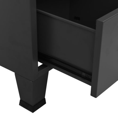 Armoire De Rangement - Armoire De Chambre Industrielle Anthracite 67x35x107 Cm Acier