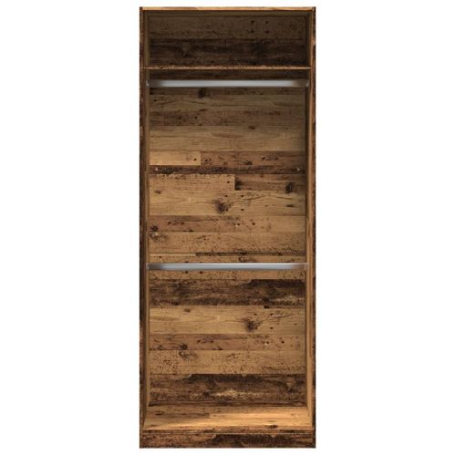 Armoire De Rangement - Armoire De Chambre Vieux Bois 80x50x200 Cm Bois D'ingénierie