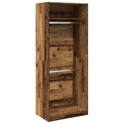 Armoire De Rangement - Armoire De Chambre Vieux Bois 80x50x200 Cm Bois D'ingénierie