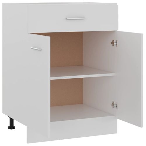Meuble Bas De Cuisine - Armoire De Cuisine à Tiroir Blanc 60x46x81,5cm Bois Ingénierie