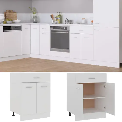 Meuble Bas De Cuisine - Armoire De Cuisine à Tiroir Blanc 60x46x81,5cm Bois Ingénierie