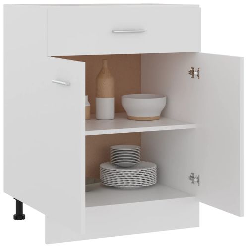 Meuble Bas De Cuisine - Armoire De Cuisine à Tiroir Blanc 60x46x81,5cm Bois Ingénierie