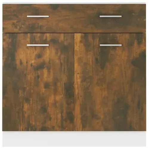 Meuble Bas De Cuisine - Armoire De Cuisine à Tiroir Chêne Fumé 80x46x81,5 Cm