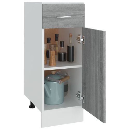 Meuble Bas De Cuisine - Armoire De Cuisine à Tiroir Sonoma Gris 30x46x81,5 Cm