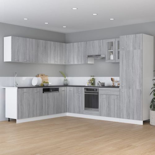 Meuble Bas De Cuisine - Armoire De Cuisine à Tiroir Sonoma Gris 30x46x81,5 Cm