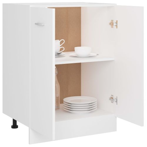 Meuble Bas De Cuisine - Armoire De Cuisine Blanc 60x46x81,5 Cm Bois D'ingénierie