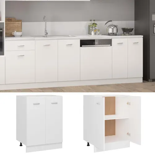 Meuble Bas De Cuisine - Armoire De Cuisine Blanc 60x46x81,5 Cm Bois D'ingénierie