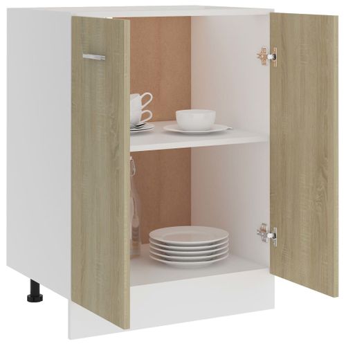 Meuble Bas De Cuisine - Armoire De Cuisine Chêne Sonoma 60x46x81,5cm Bois D’ingénierie