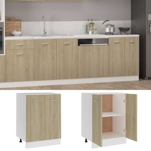 Meuble Bas De Cuisine - Armoire De Cuisine Chêne Sonoma 60x46x81,5cm Bois D’ingénierie