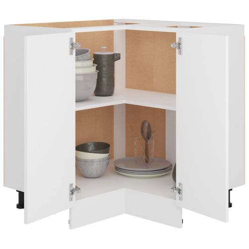 Meuble D'angle De Cuisine Bas - Armoire D'angle De Cuisine Blanc 75,5x75,5x81,5 Cm Bois