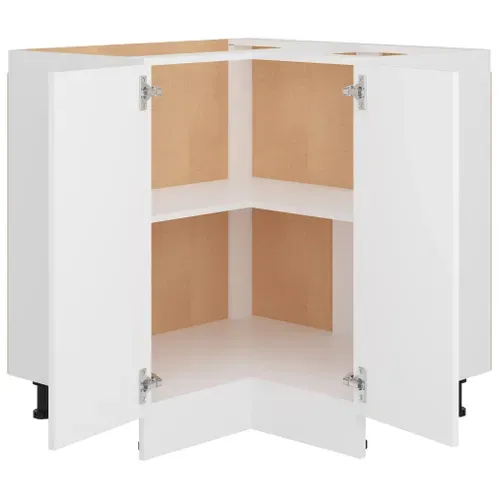 Meuble D'angle De Cuisine Bas - Armoire D'angle De Cuisine Blanc 75,5x75,5x81,5 Cm Bois