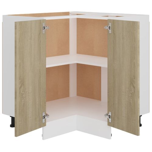 Meuble D'angle De Cuisine Bas - Armoire D'angle De Cuisine Chêne Sonoma 75,5x75,5x81,5 Cm Bois