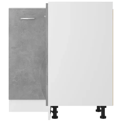 Meuble D'angle De Cuisine Bas - Armoire D'angle De Cuisine Gris Béton 75,5x75,5x81,5 Cm Bois