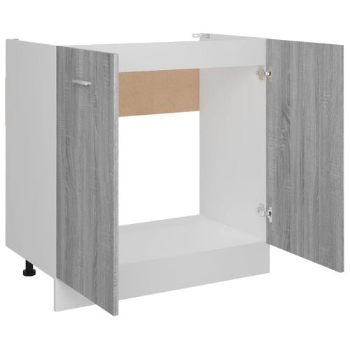Meuble Bas De Cuisine D'évier - Armoire De Cuisine Sonoma Gris 80x46x81,5 Cm