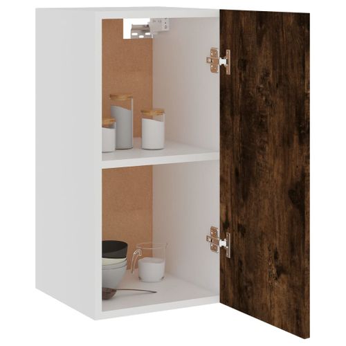 Meuble Haut De Cuisine, Armoire De Cuisine Murale Chêne Fumé 29,5x31x60 Cm Bois D'ingénierie