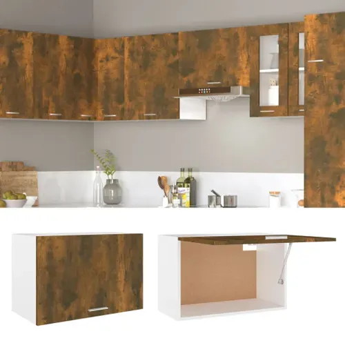 Meuble Haut De Cuisine, Armoire De Cuisine Murale Chêne Fumé 60x31x40 Cm Bois D'ingénierie