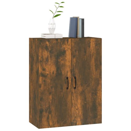 Meuble Haut De Cuisine, Armoire De Cuisine Murale Chêne Fumé 69,5x34x90 Cm Bois D'ingénierie