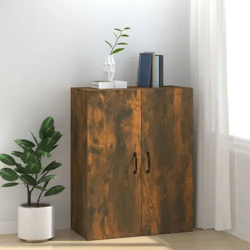 Meuble Haut De Cuisine, Armoire De Cuisine Murale Chêne Fumé 69,5x34x90 Cm Bois D'ingénierie
