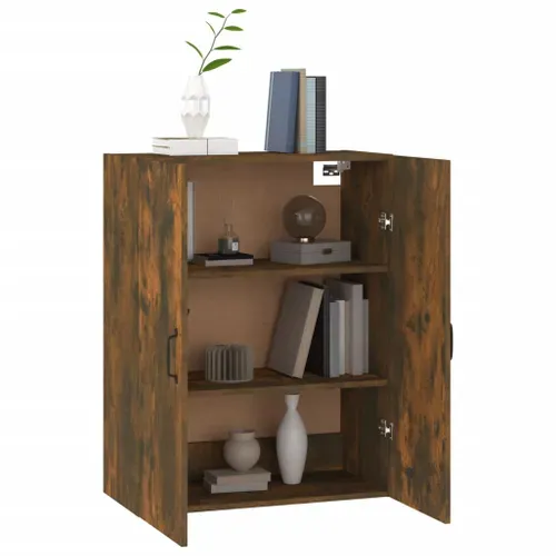 Meuble Haut De Cuisine, Armoire De Cuisine Murale Chêne Fumé 69,5x34x90 Cm Bois D'ingénierie
