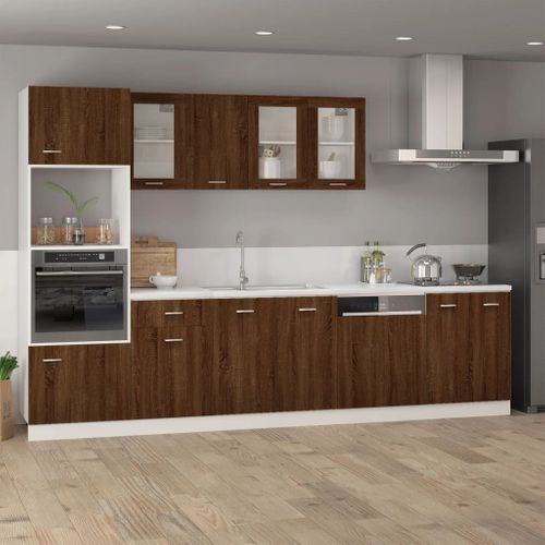 Meuble Haut De Cuisine, Armoire De Cuisine Murale Chêne Marron 39,5x31x60 Cm Bois D'ingénierie