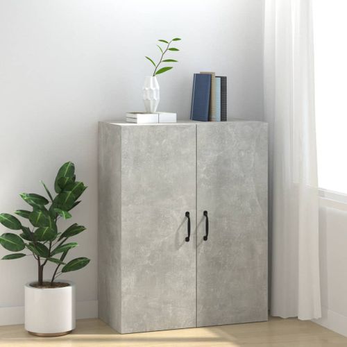 Meuble Haut De Cuisine, Armoire De Cuisine Murale Gris Béton 69,5x34x90 Cm Bois D'ingénierie