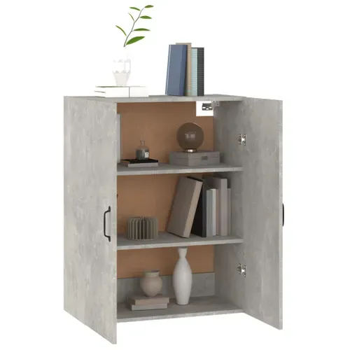 Meuble Haut De Cuisine, Armoire De Cuisine Murale Gris Béton 69,5x34x90 Cm Bois D'ingénierie