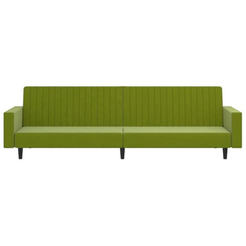 Canapé Convertible - Canapé-lit à 2 Places Vert Clair Velours - 220x84,5x69cm