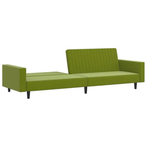 Canapé Convertible - Canapé-lit à 2 Places Vert Clair Velours - 220x84,5x69cm