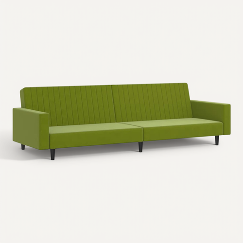 Canapé Convertible - Canapé-lit à 2 Places Vert Clair Velours - 220x84,5x69cm