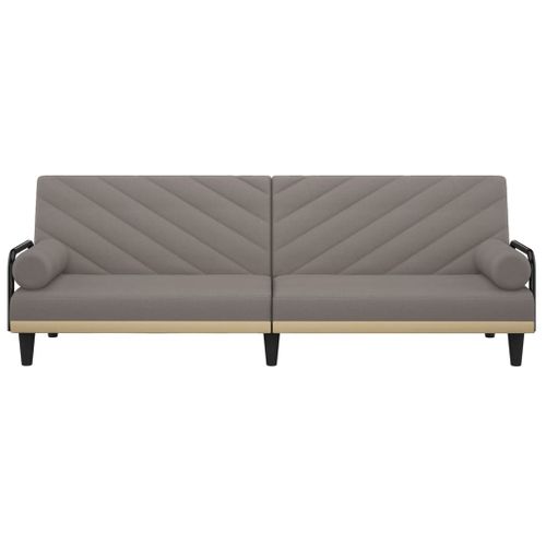 Canapé Convertible - Canapé-lit Avec Accoudoirs Taupe Tissu - 205x89x70cm
