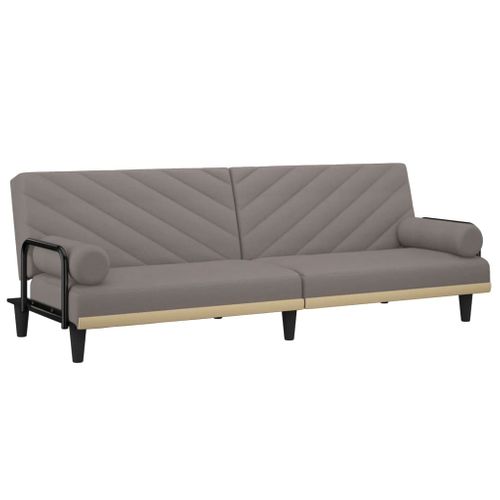 Canapé Convertible - Canapé-lit Avec Accoudoirs Taupe Tissu - 205x89x70cm