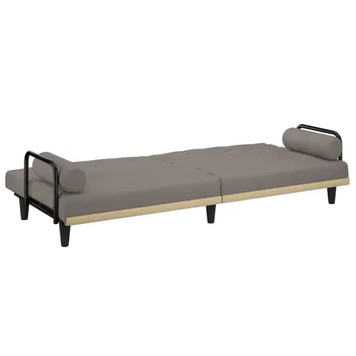 Canapé Convertible - Canapé-lit Avec Accoudoirs Taupe Tissu - 205x89x70cm
