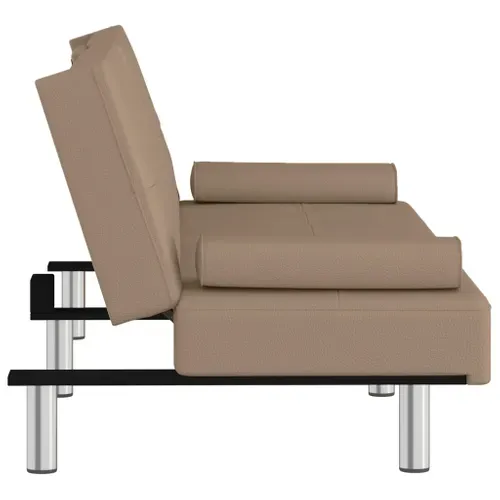 Canapé Convertible - Canapé-lit Avec Porte-gobelets Cappuccino Similicuir - 200x89x70cm