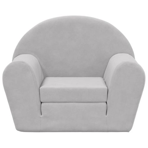 Canapé Convertible - Canapé-lit Pour Enfants Gris Clair Peluche Douce - 57 X (34-90) X 45cm