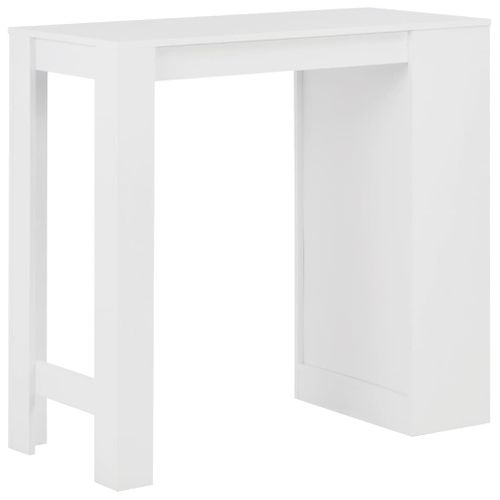 Table De Bar - Table Haute - Table à Manger Avec Étagère Blanc 110x50x103 Cm