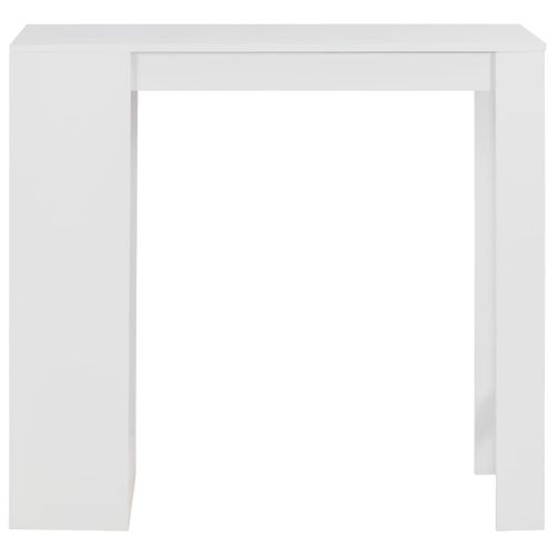 Table De Bar - Table Haute - Table à Manger Avec Étagère Blanc 110x50x103 Cm