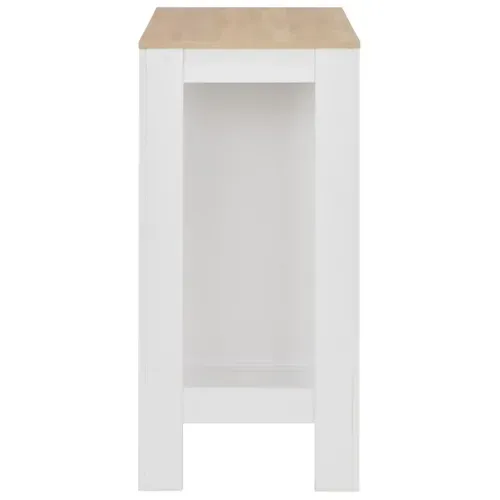 Table De Bar - Table Haute - Table à Manger Avec Étagère Blanc 110x50x103 Cm