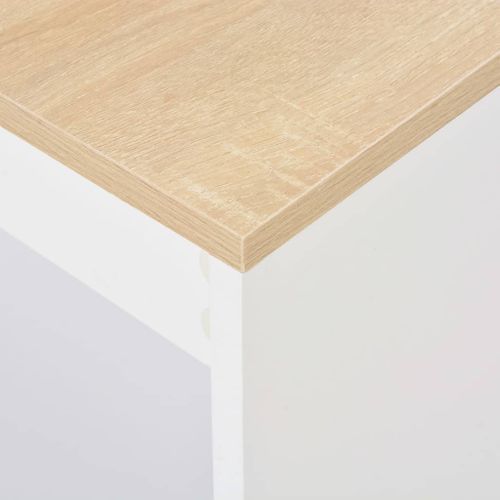 Table De Bar - Table Haute - Table à Manger Avec Étagère Blanc 110x50x103 Cm