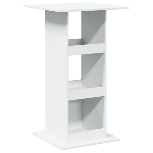 Table De Bar - Table Haute - Table à Manger Avec Rangement Blanc 60x60x102cm Bois D’ingénierie