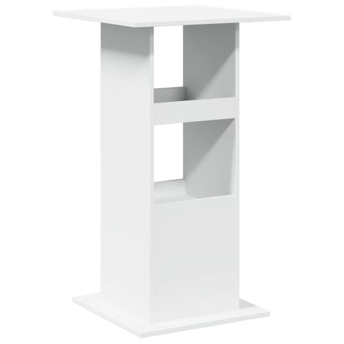Table De Bar - Table Haute - Table à Manger Avec Rangement Blanc 60x60x102cm Bois D’ingénierie