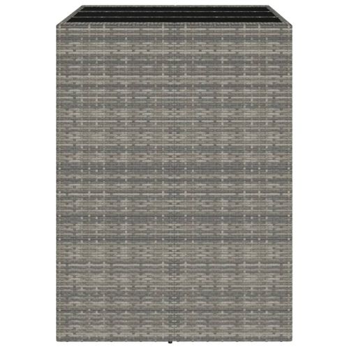 Table De Bar - Table Haute - Table à Manger Et Dessus En Verre Gris 105x80x110 Cm Poly Rotin