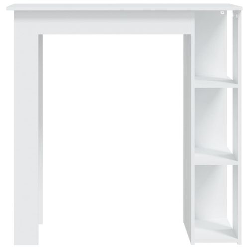 Table De Bar - Table Haute - Table à Manger Et Étagère Blanc 102x50x103,5 Cm Bois D'ingénierie