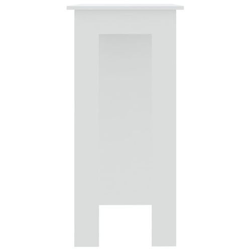 Table De Bar - Table Haute - Table à Manger Et Étagère Blanc 102x50x103,5 Cm Bois D'ingénierie