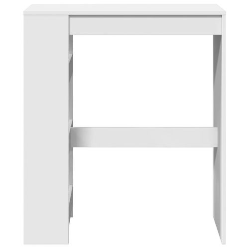 Table De Bar - Table Haute - Table à Manger Et Étagères Blanc 90x40x103,5 Cm Bois D'ingénierie