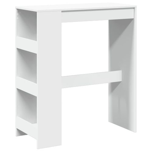 Table De Bar - Table Haute - Table à Manger Et Étagères Blanc 90x40x103,5 Cm Bois D'ingénierie