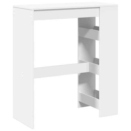 Table De Bar - Table Haute - Table à Manger Et Étagères Blanc 90x40x103,5 Cm Bois D'ingénierie